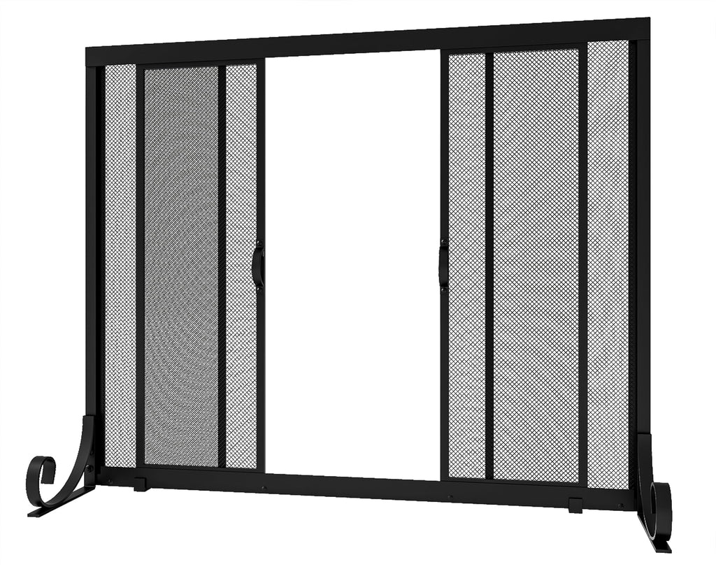 Sliding Wrought Iron Fireplace Screen Y229