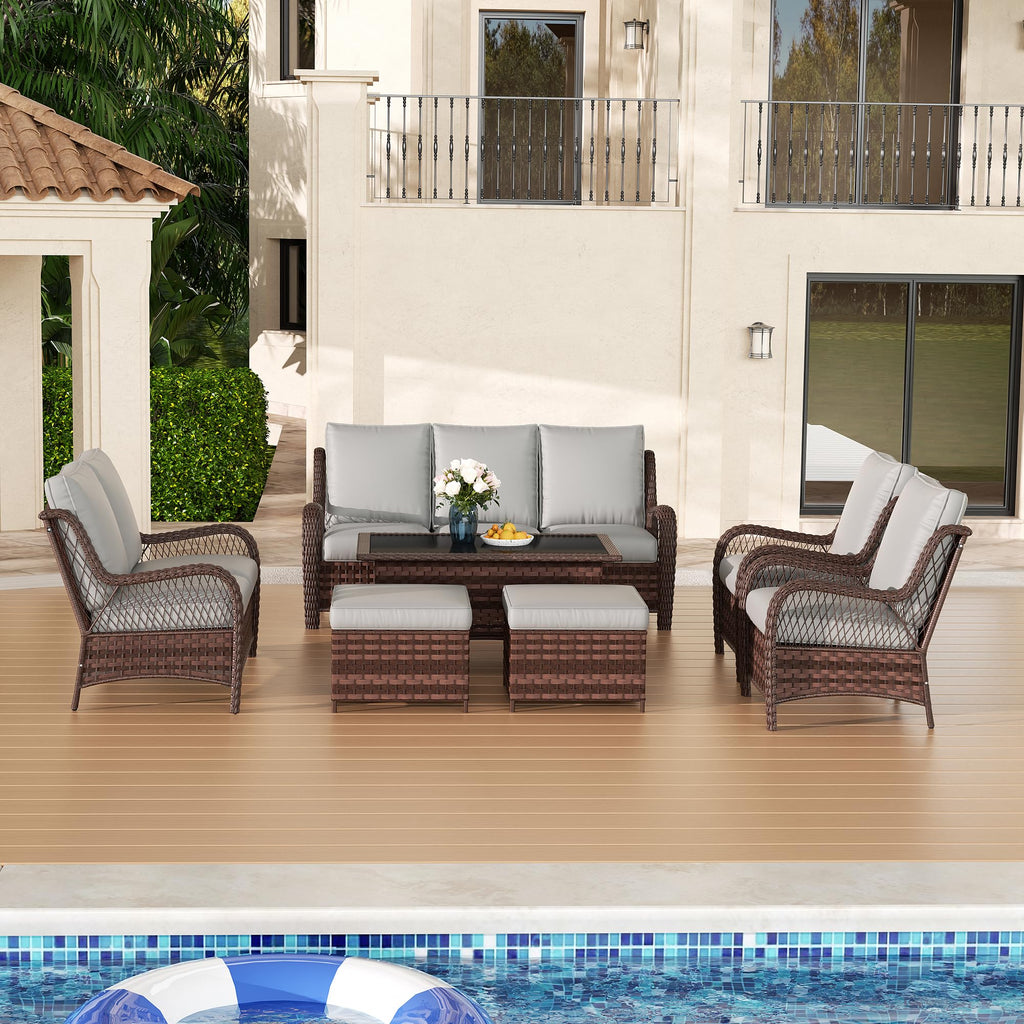 Outdoor Wicker 2 Seater Sofa with Cushion I1204