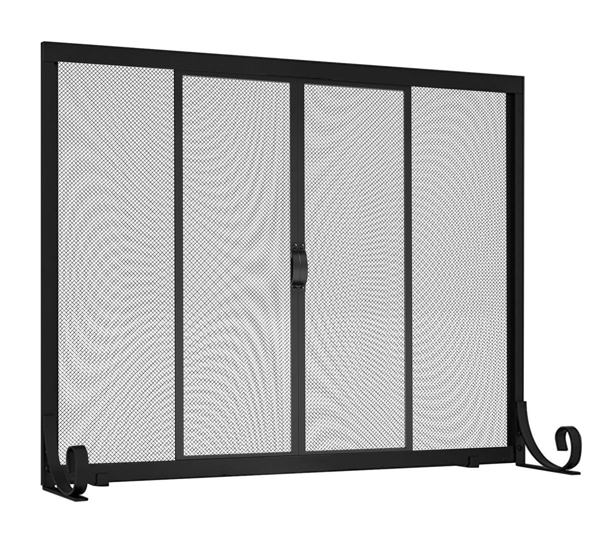 Sliding Wrought Iron Fireplace Screen Y229