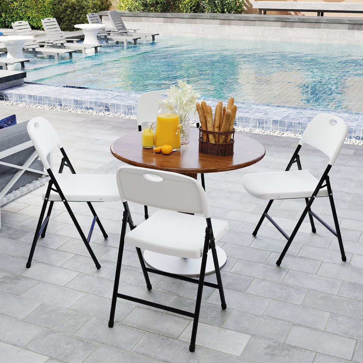 White 6 Pack Plastic Folding Chairs M902