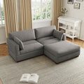 Light Gray Loveseat Sofa with Ottoman P8407