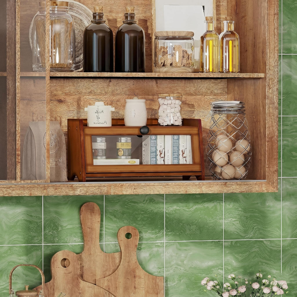 Brown Bamboo Bread Box R6192