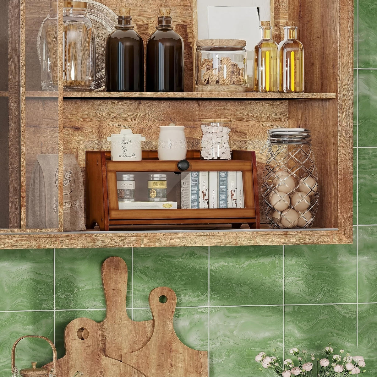 Brown Bamboo Bread Box R6192