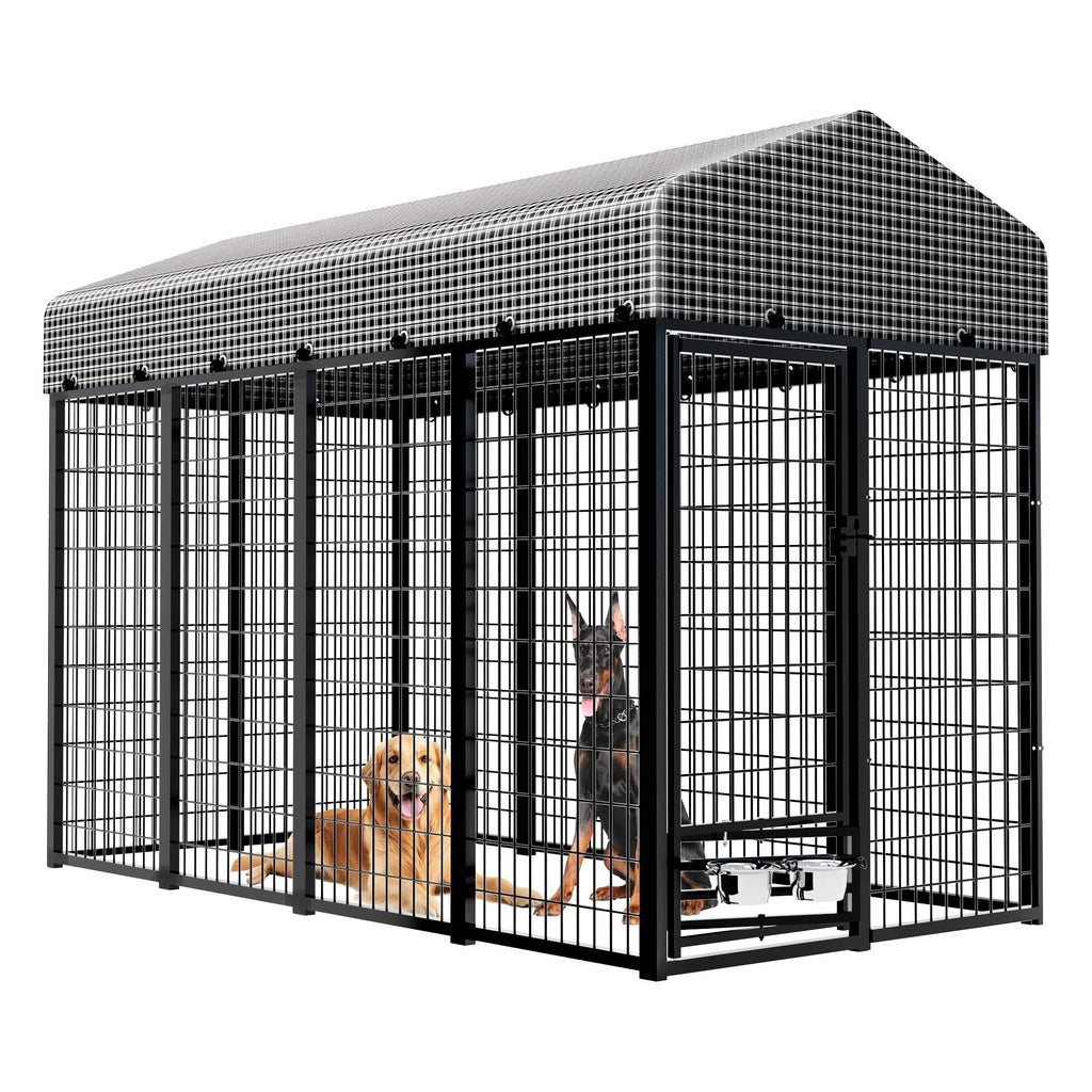 Large Heavy-Duty Dog Kennel with Roof, 4x8x6 Ft C555