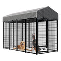 Large Heavy-Duty Dog Kennel with Roof, 4x8x6 Ft C555