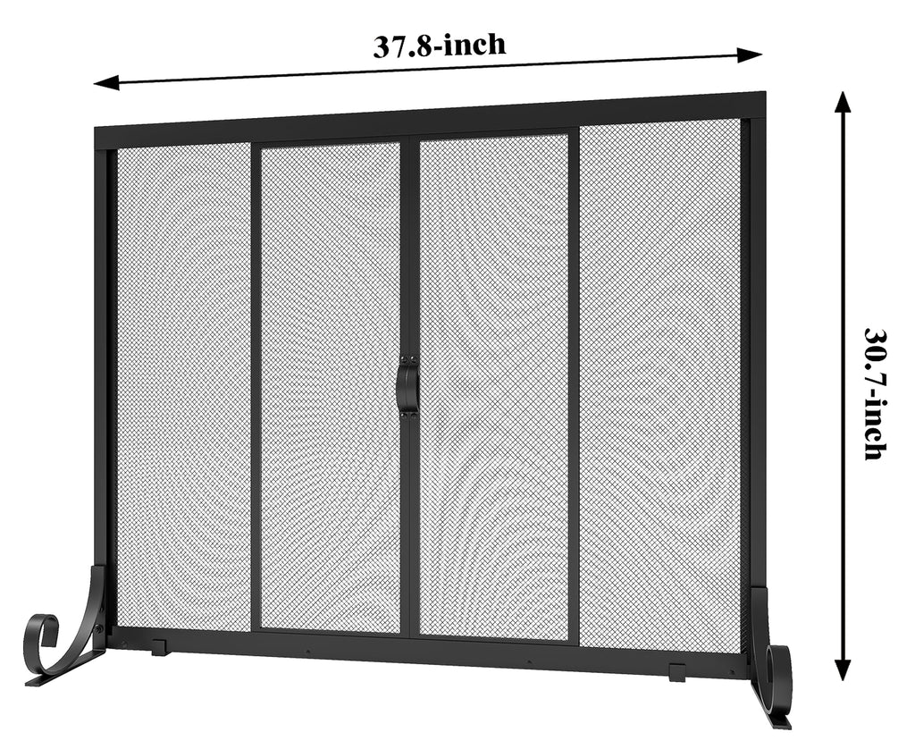 Sliding Wrought Iron Fireplace Screen Y229