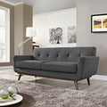 Gray Upholstered Fabric Loveseat V49167