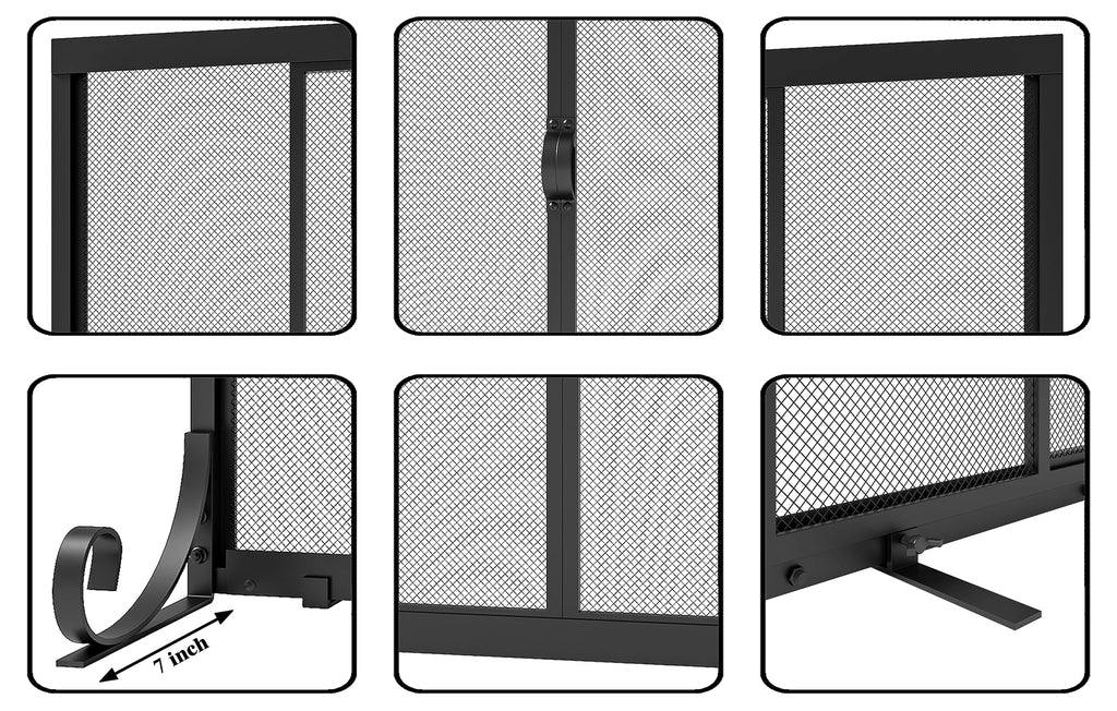 Sliding Wrought Iron Fireplace Screen Y229