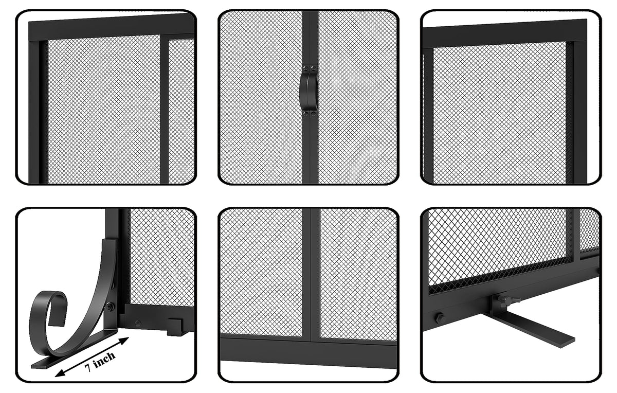 Sliding Wrought Iron Fireplace Screen Y229