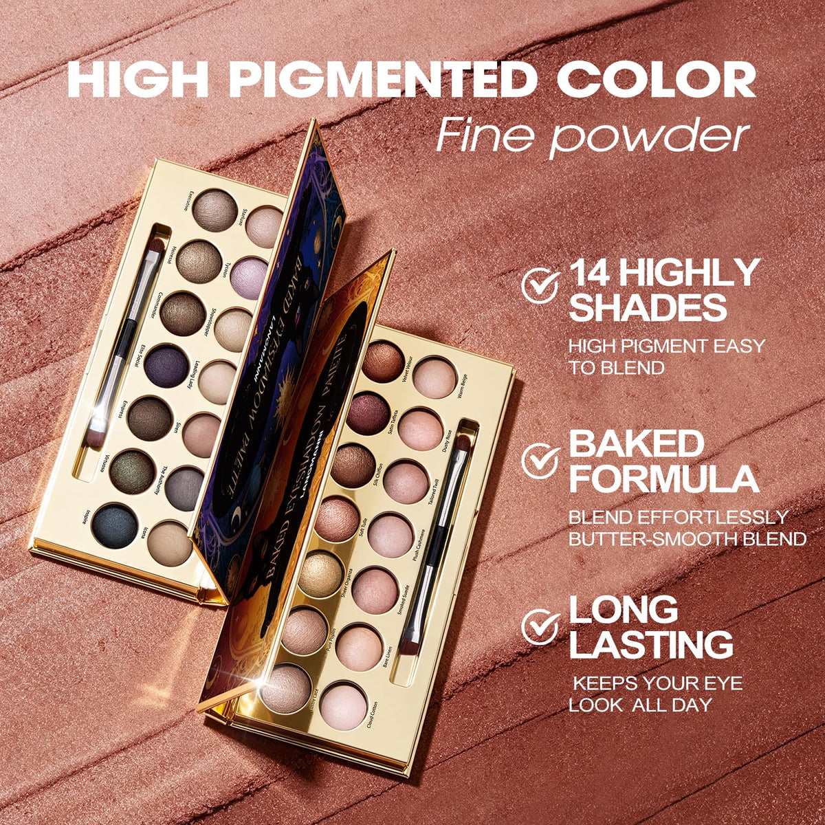 Baked Eyeshadow Palette, Matte & Shimmer N234397