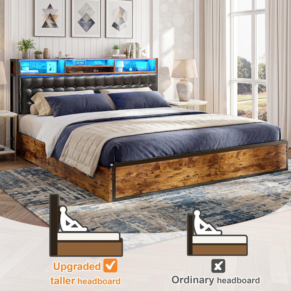 King Bed Frame with 4 Drawers C5170