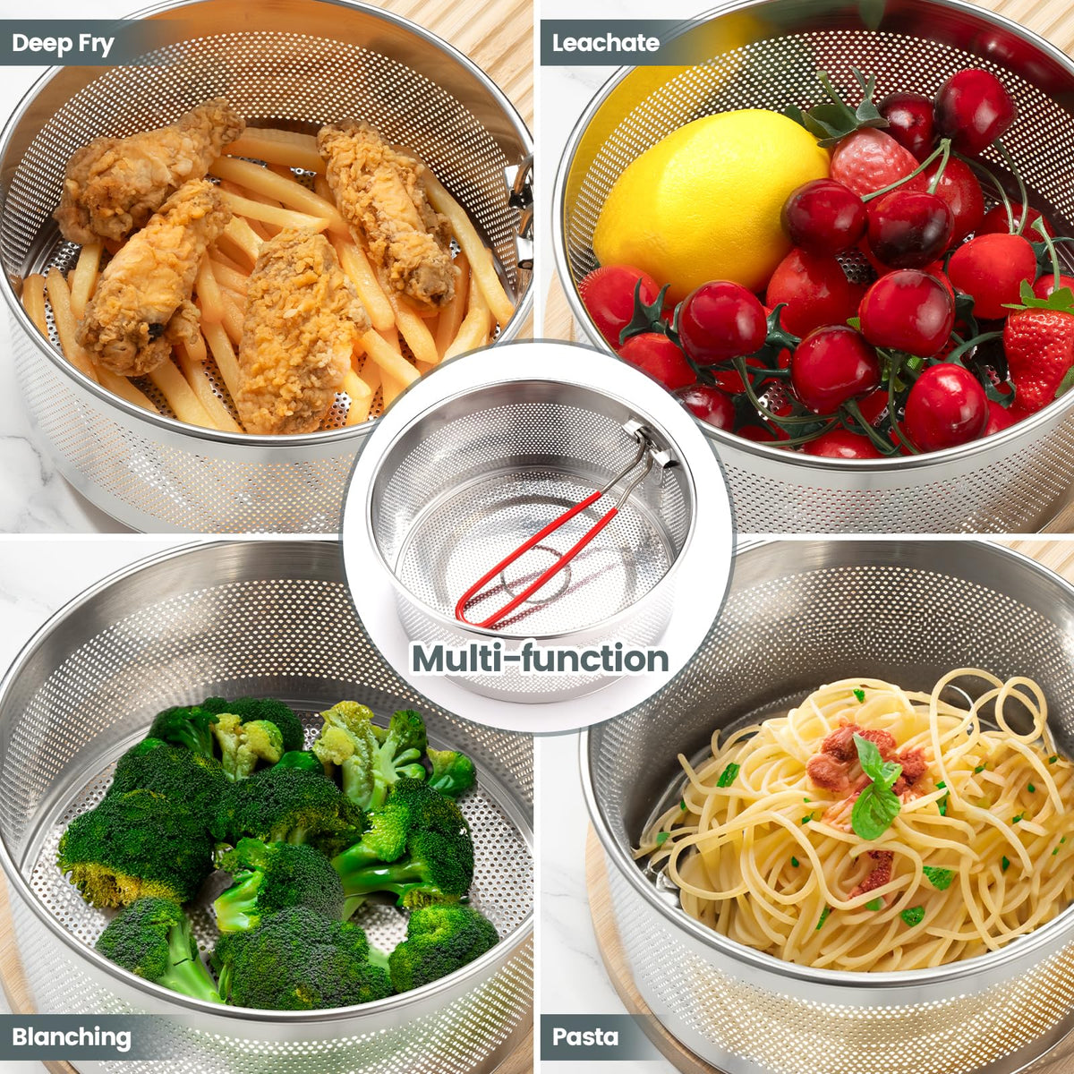 7.8 inches 304 Stainless Steel Deep Fryer Basket V97316
