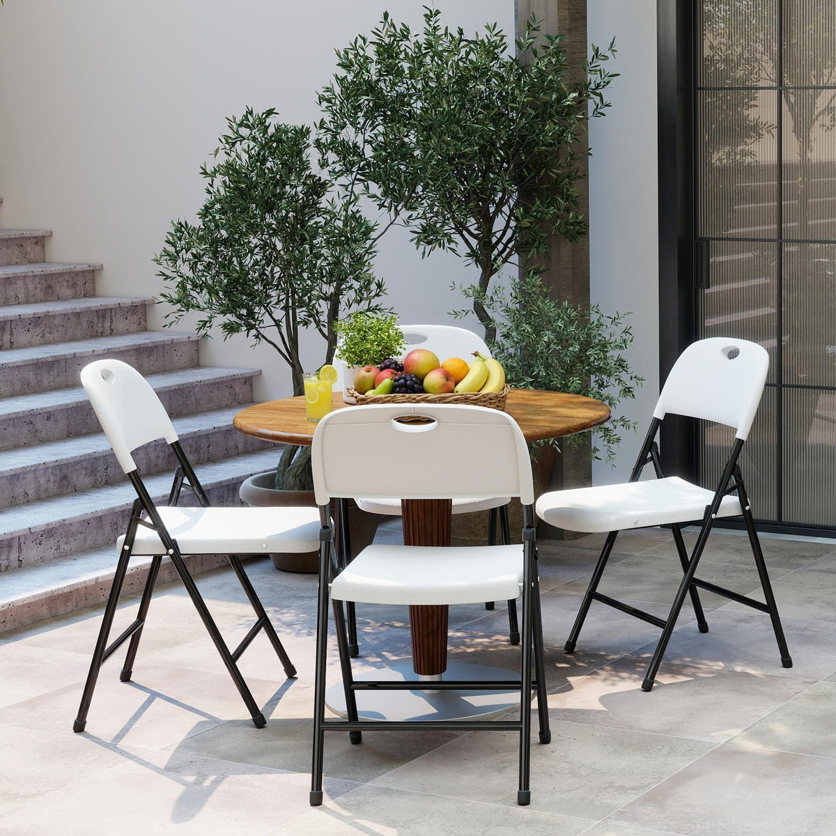 White 6 Pack Plastic Folding Chairs M902